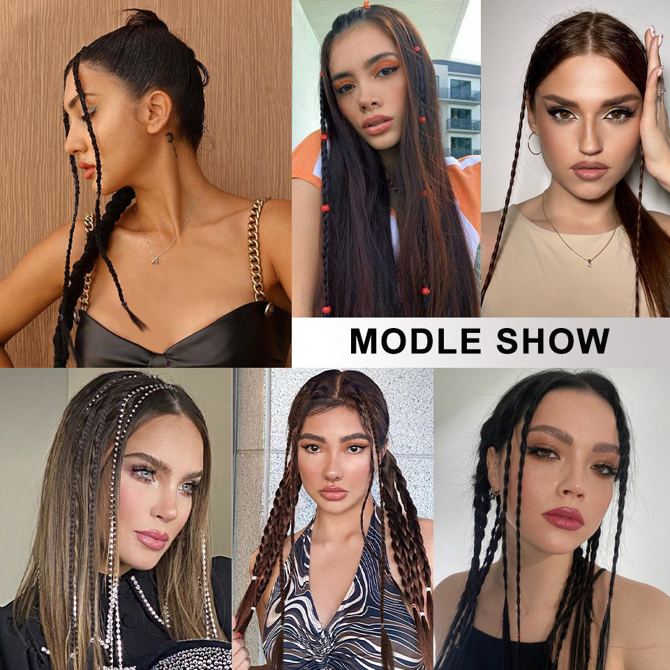 Long Yaki Straight Ponytail Extensions Braids With Clip Ponytail for Women 2 PCS