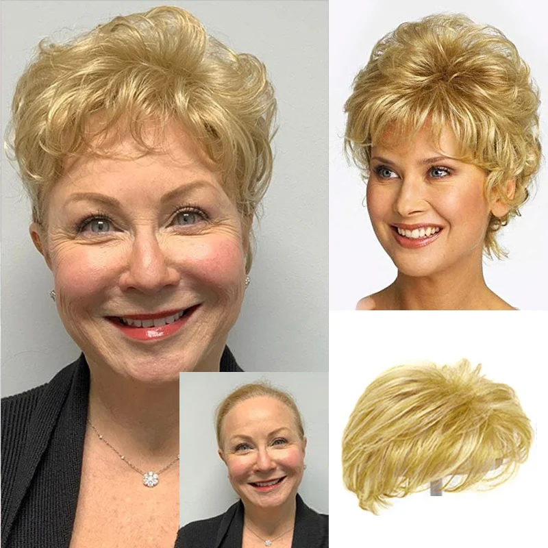 【BUY 2 GET 1 FREE 】Hight Quality Natural Short Hair Topper with Silk Base & Clip For Thinning Hair