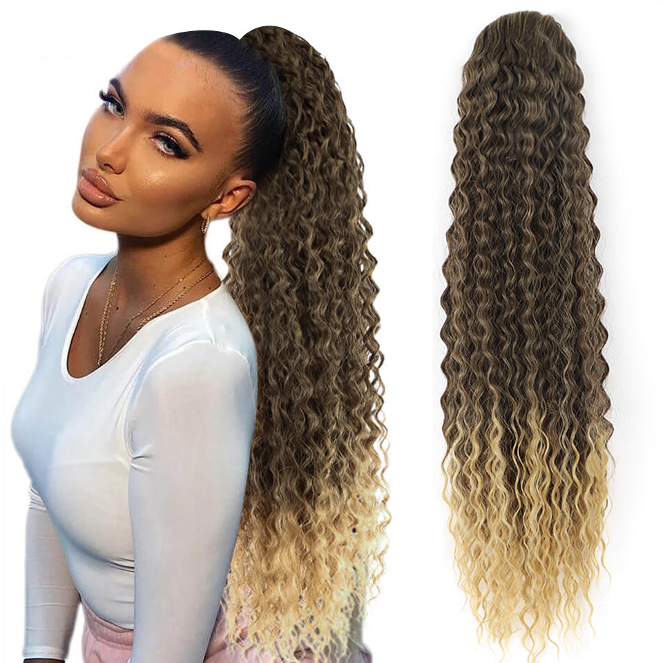 Top Long Kinky Curly Drawstring Ponytail