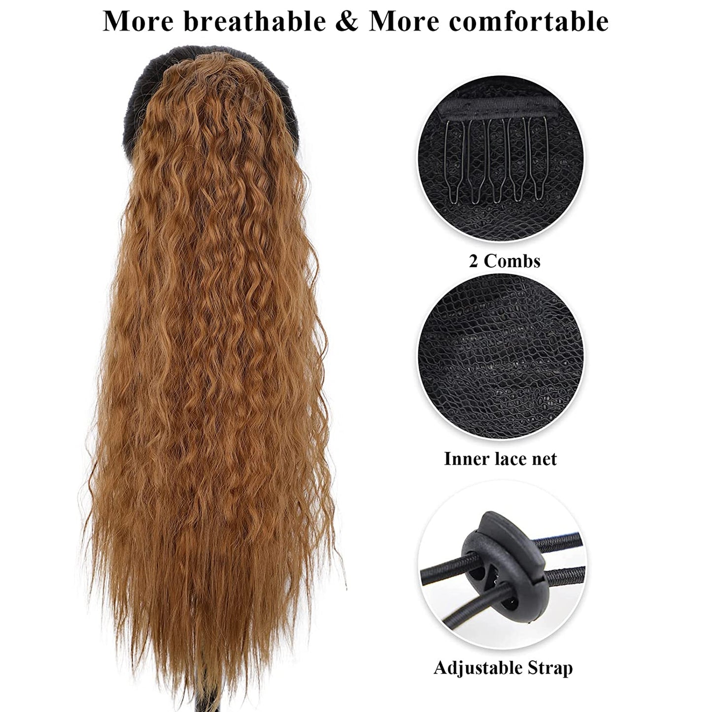 Top Corn Wave Ponytail Extension Drawstring