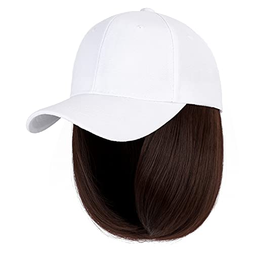 Ins Hot Baseball Cap with 14'' Hair Extensions Adjustable Wig