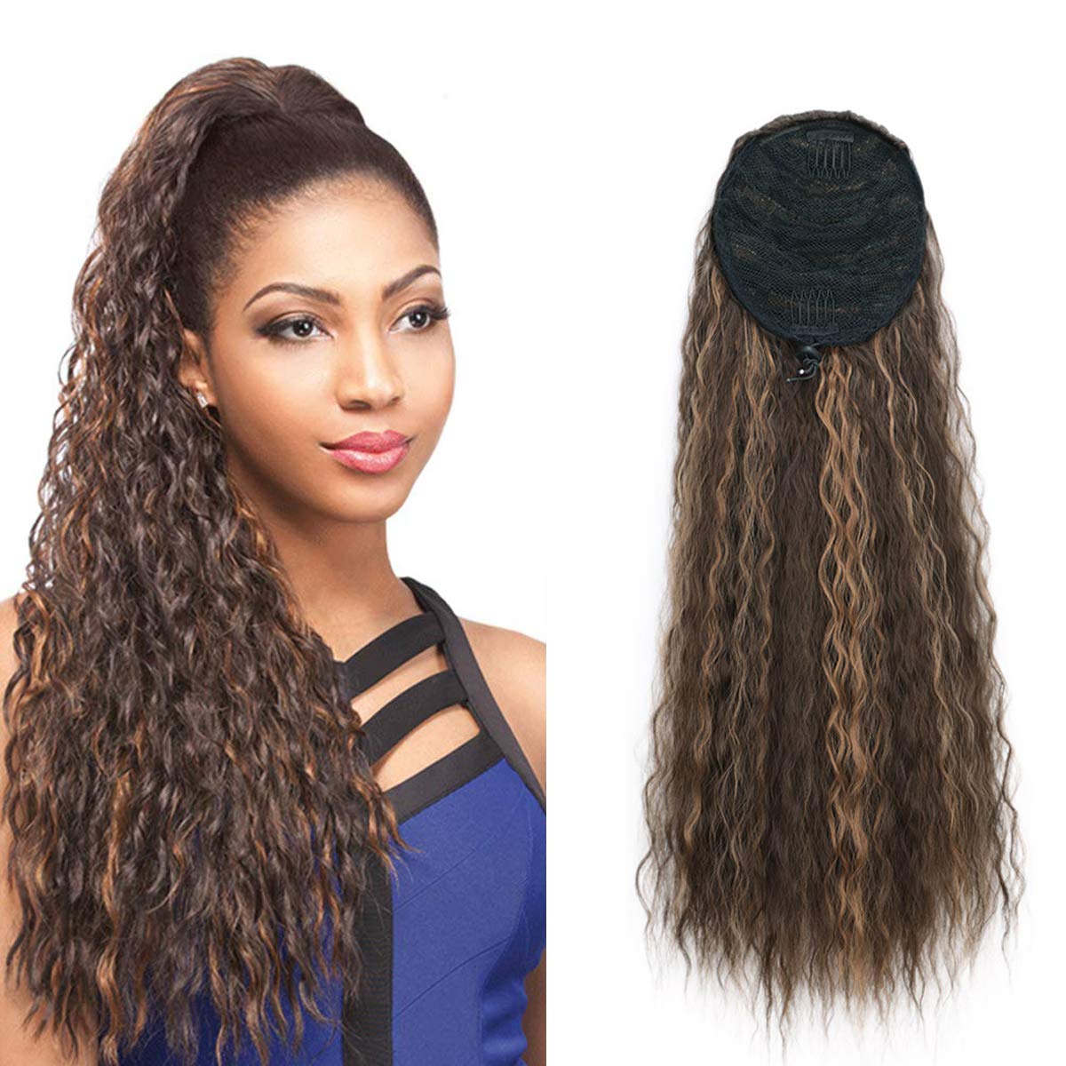 Top Corn Wave Ponytail Extension Drawstring