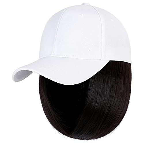 Ins Hot Baseball Cap with 14'' Hair Extensions Adjustable Wig