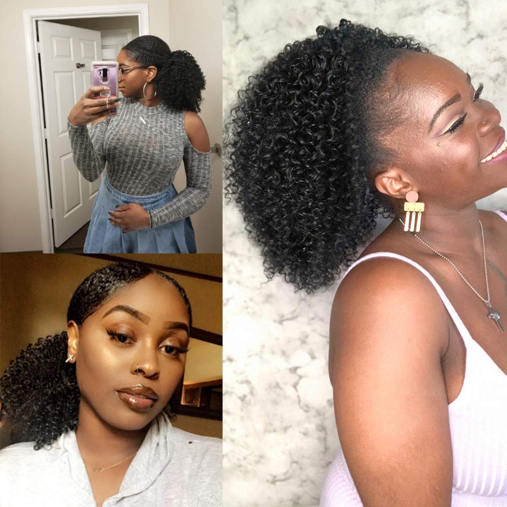 Short Afro Curly Ponytail Hair Piece