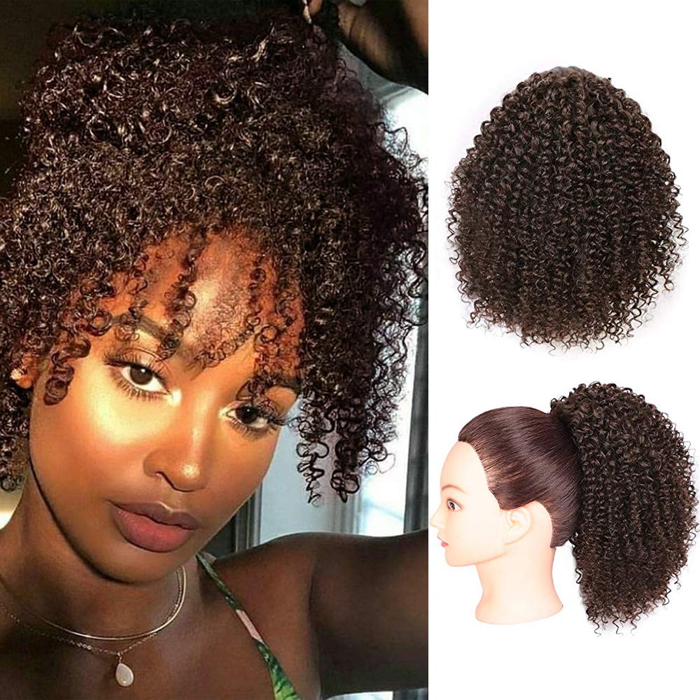 Short Afro Curly Ponytail Hair Piece