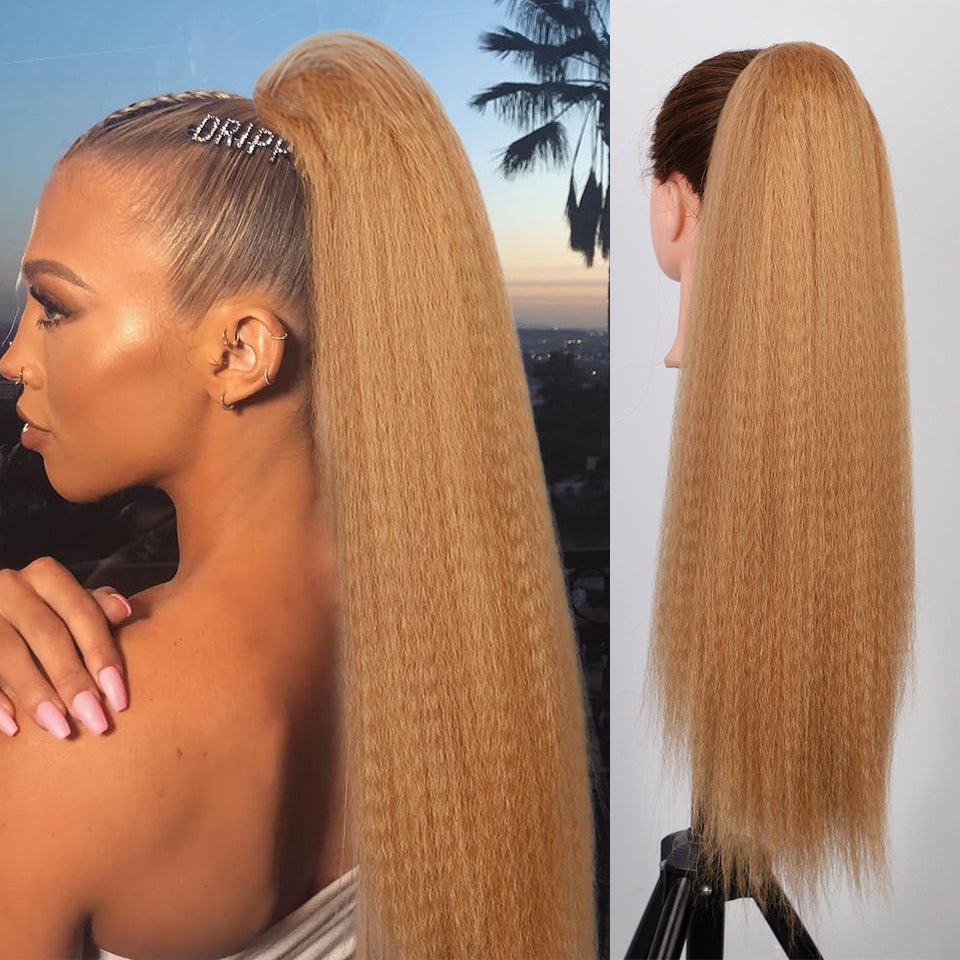 Top Extensions Long Straight Yaki Ponytail