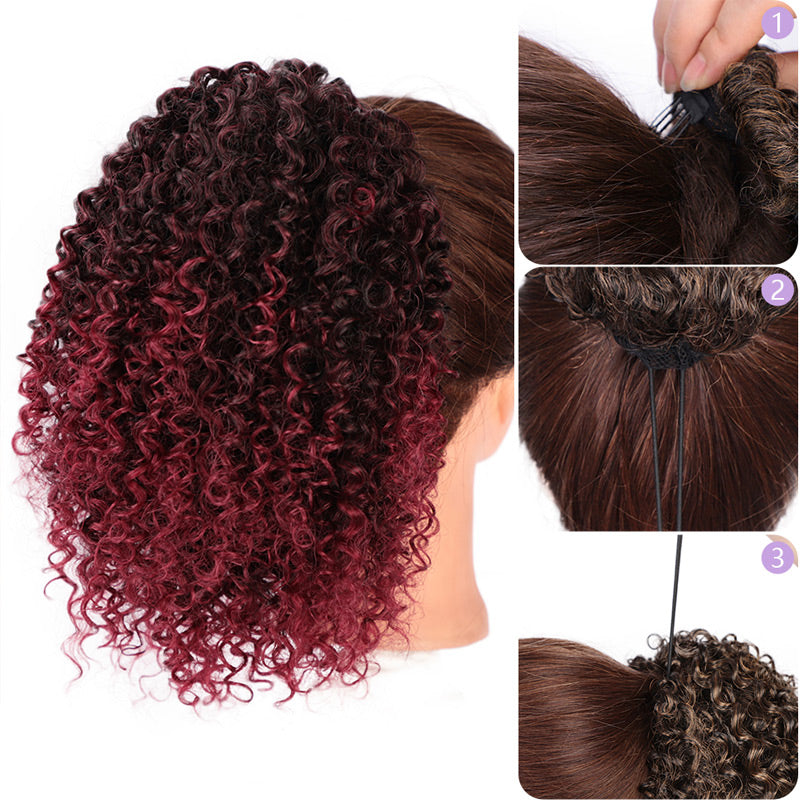 Short Afro Curly Ponytail Hair Piece