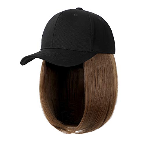 Ins Hot Baseball Cap with 14'' Hair Extensions Adjustable Wig