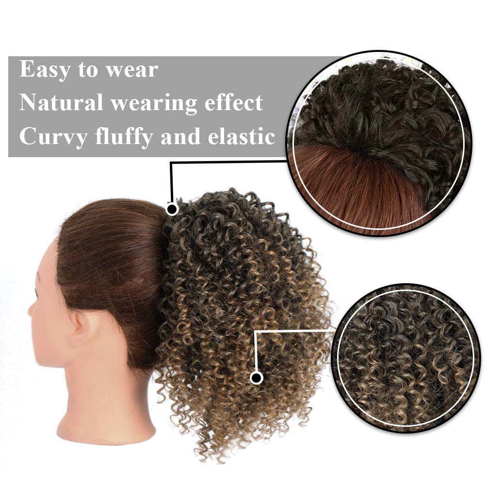 Short Afro Curly Ponytail Hair Piece