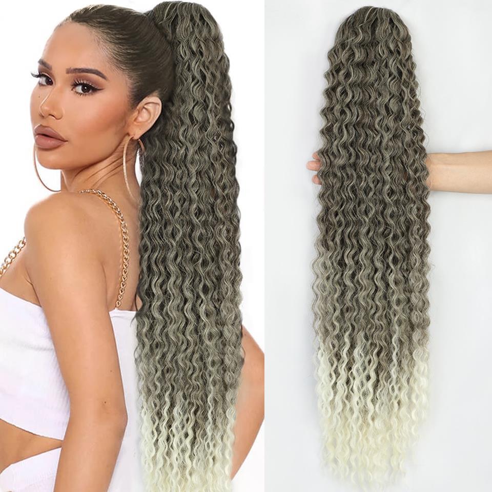 Top Long Kinky Curly Drawstring Ponytail